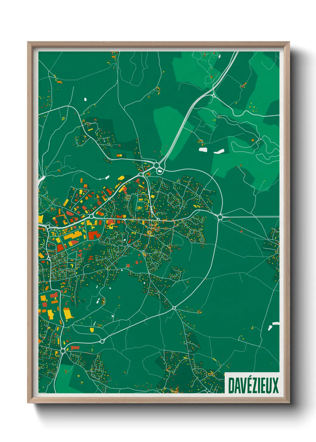 Une affiche de carte sur Davézieux