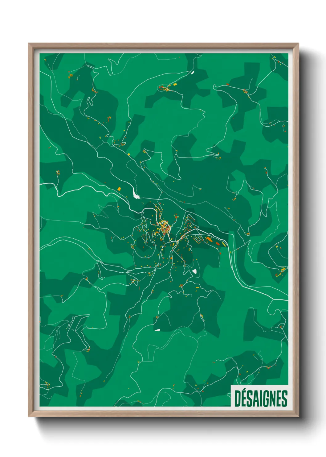 Une affiche de carte sur Désaignes