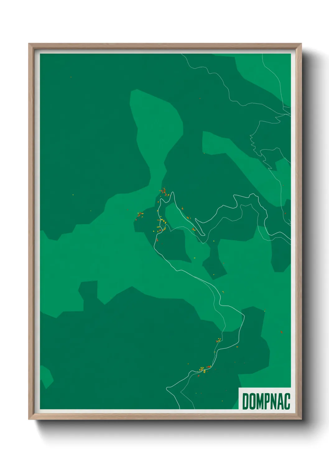 Une affiche de carte sur Dompnac
