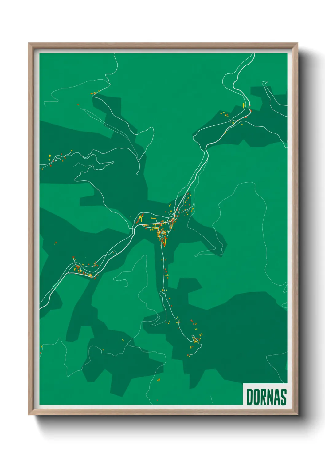 Une affiche de carte sur Dornas