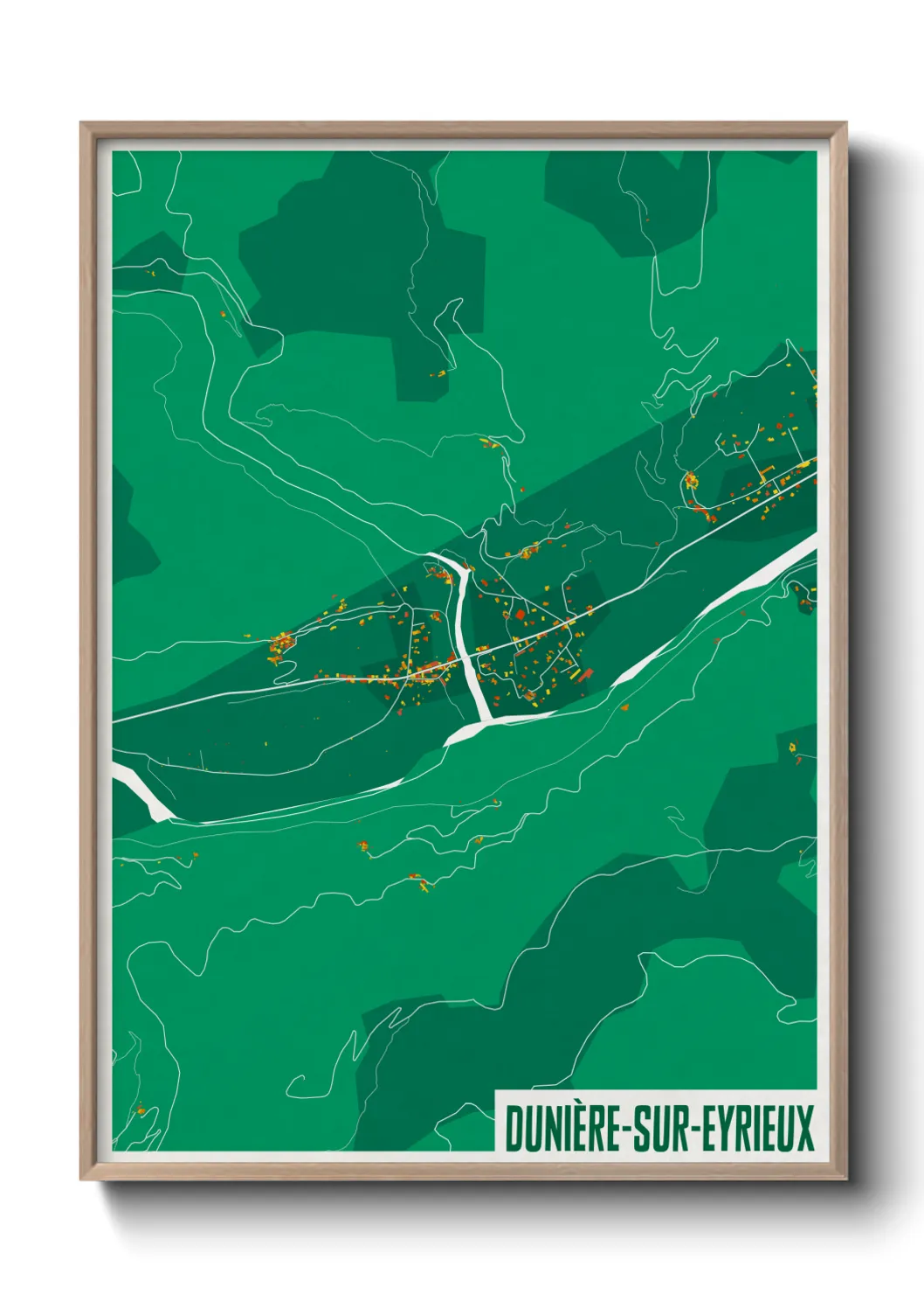 Une affiche de carte sur Dunière-sur-Eyrieux