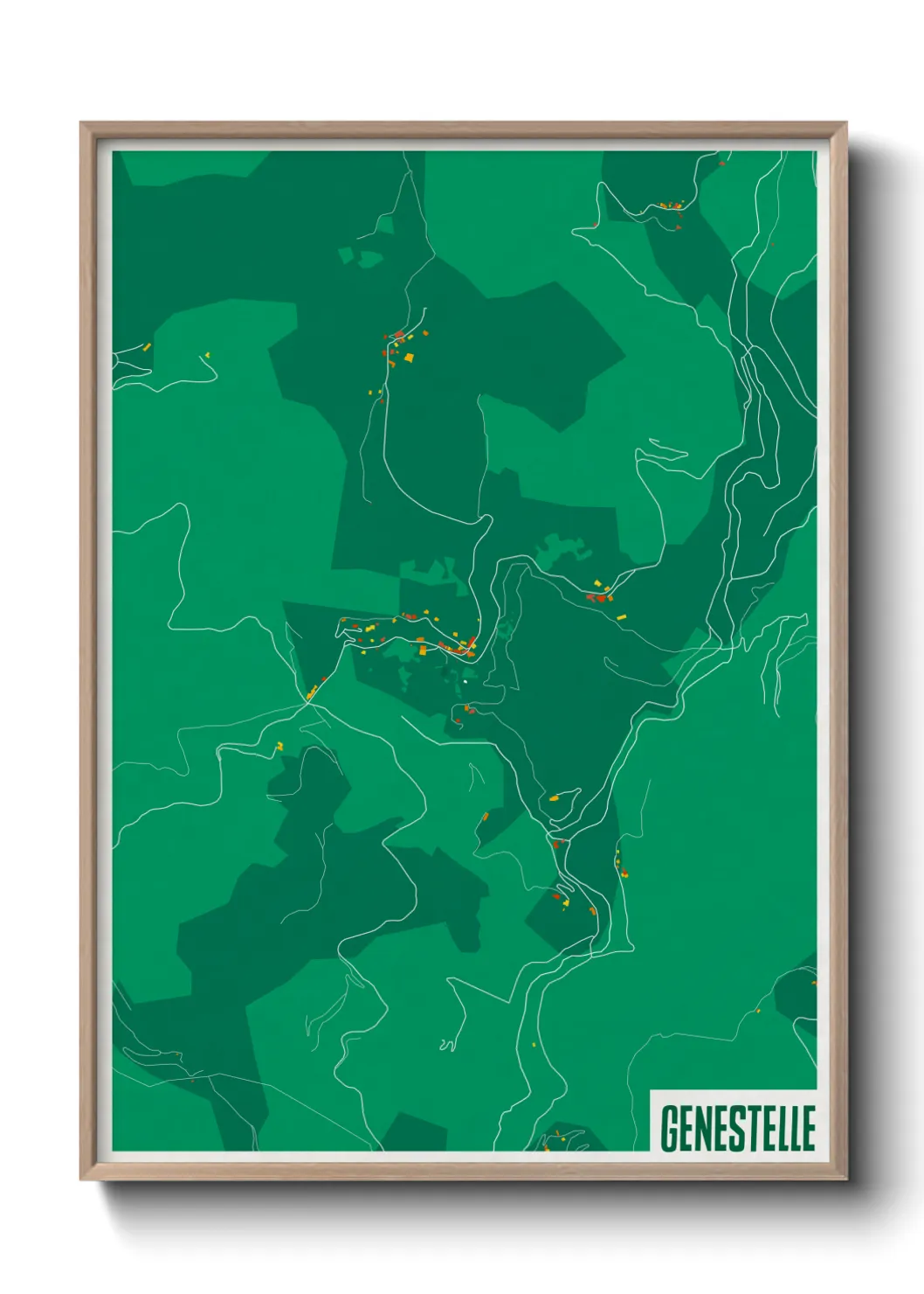 Une affiche de carte sur Genestelle