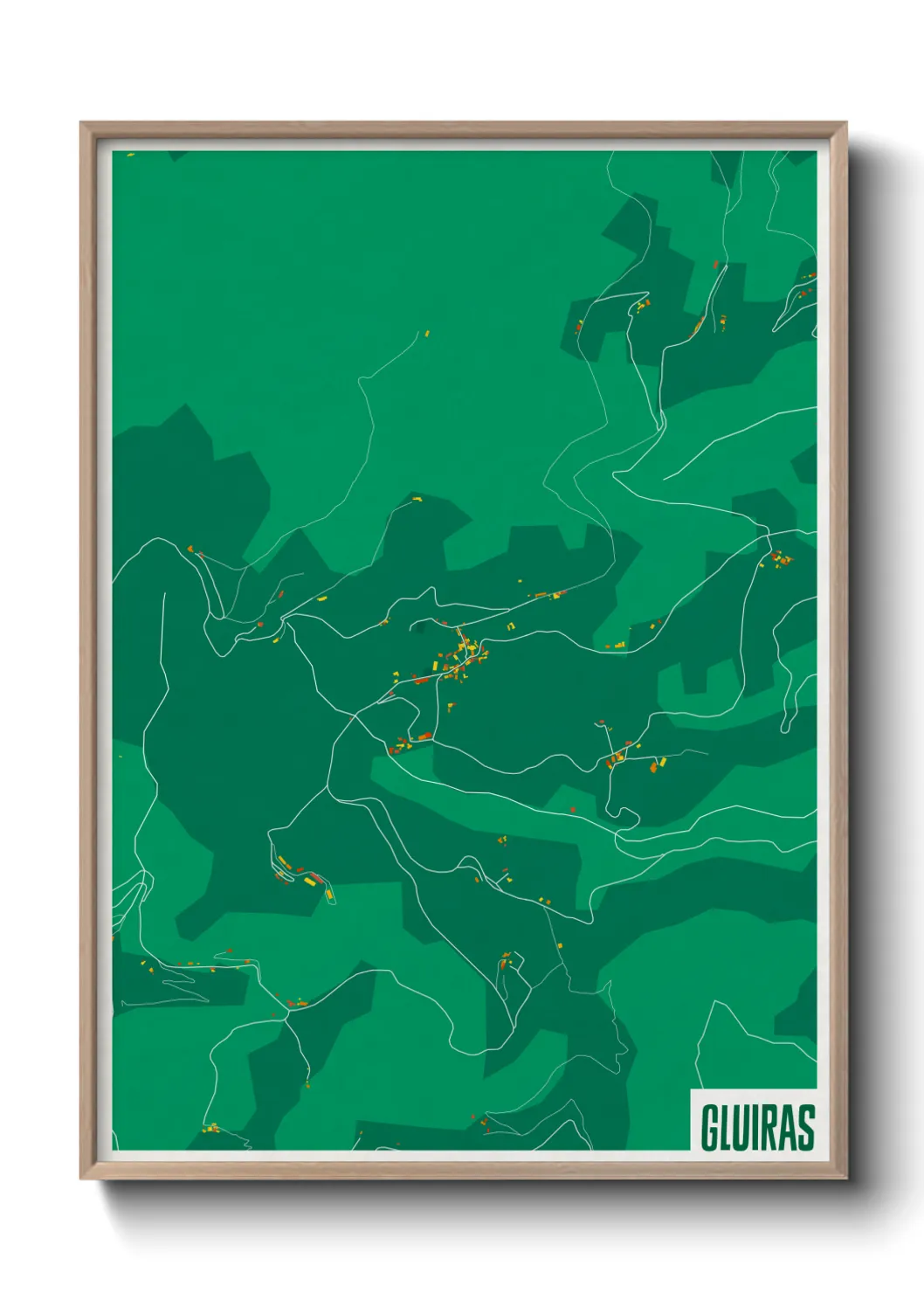 Une affiche de carte sur Gluiras