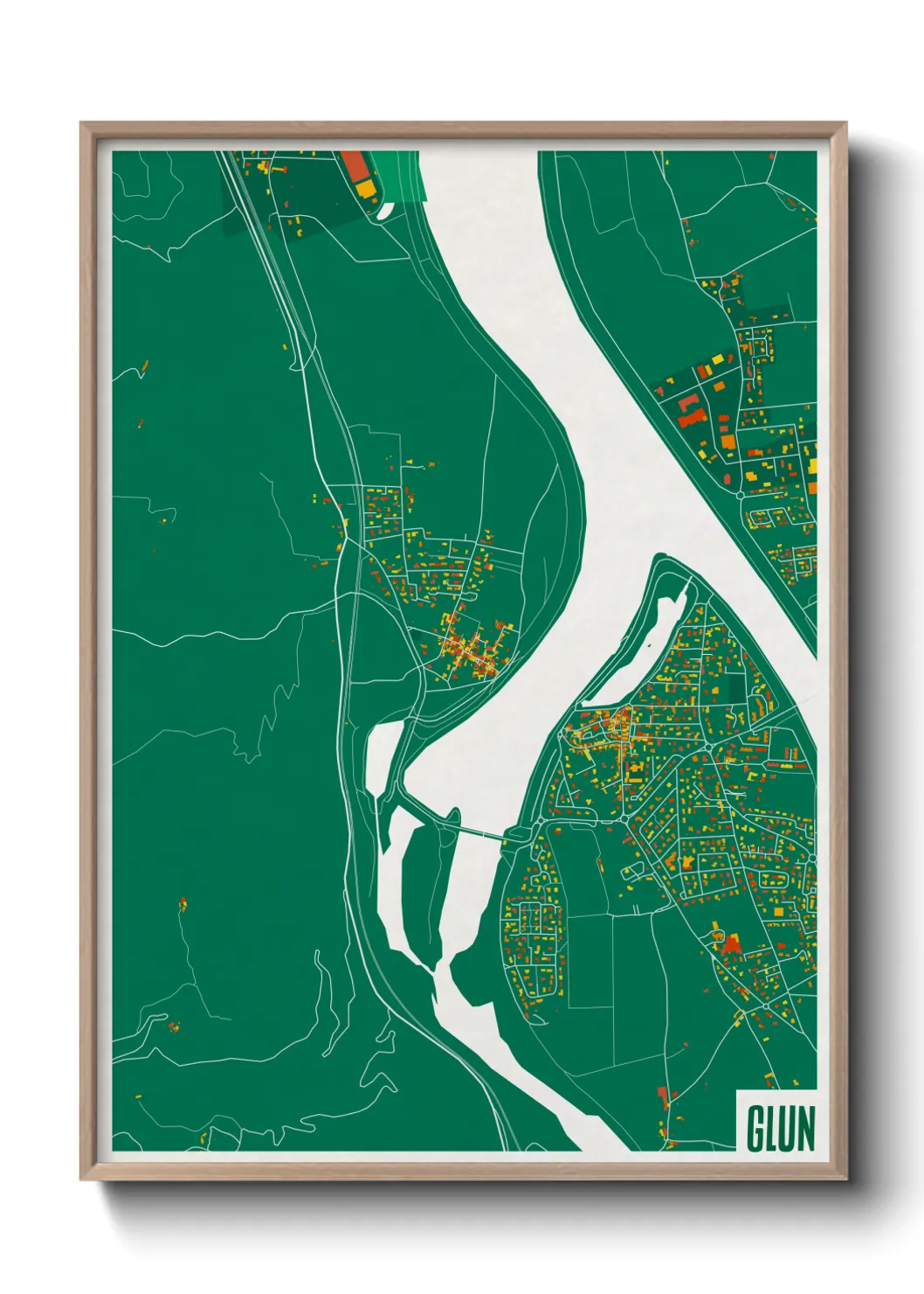 Une affiche de carte sur Glun