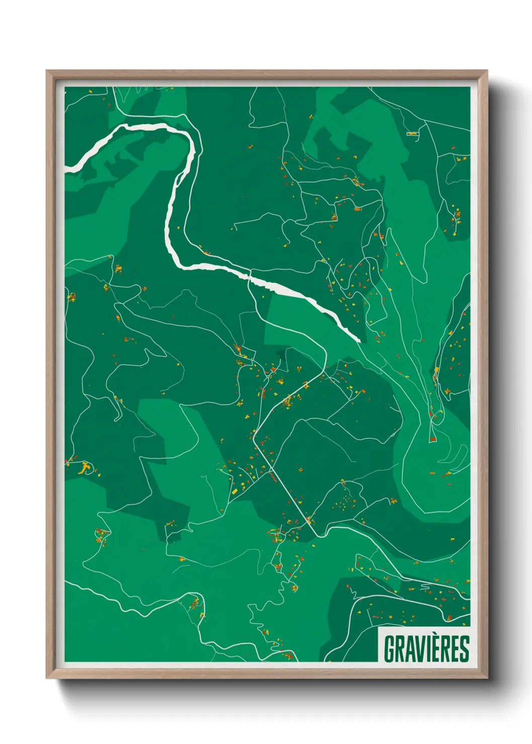 Une affiche de carte sur Gravières
