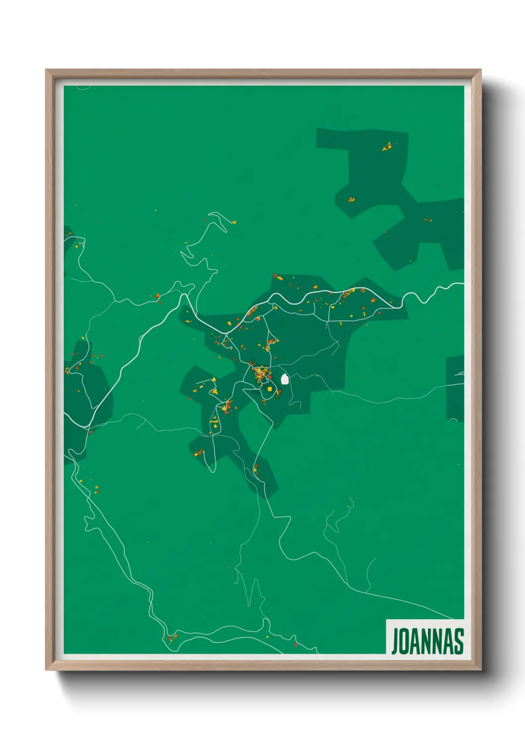 Une affiche de carte sur Joannas