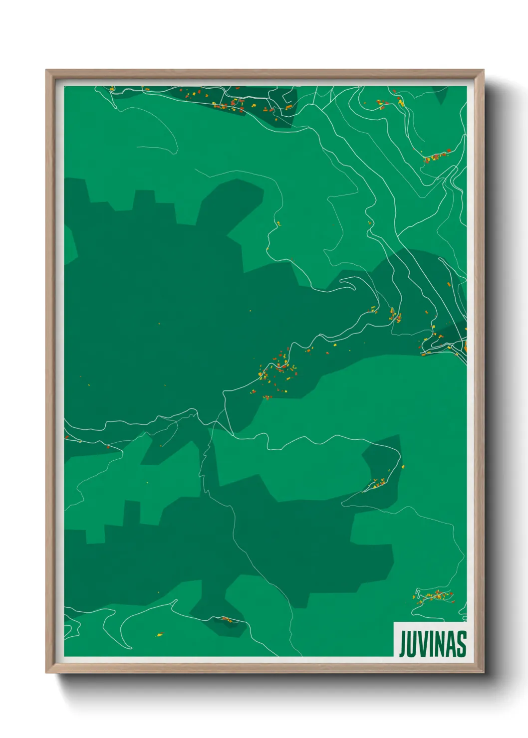 Une affiche de carte sur Juvinas