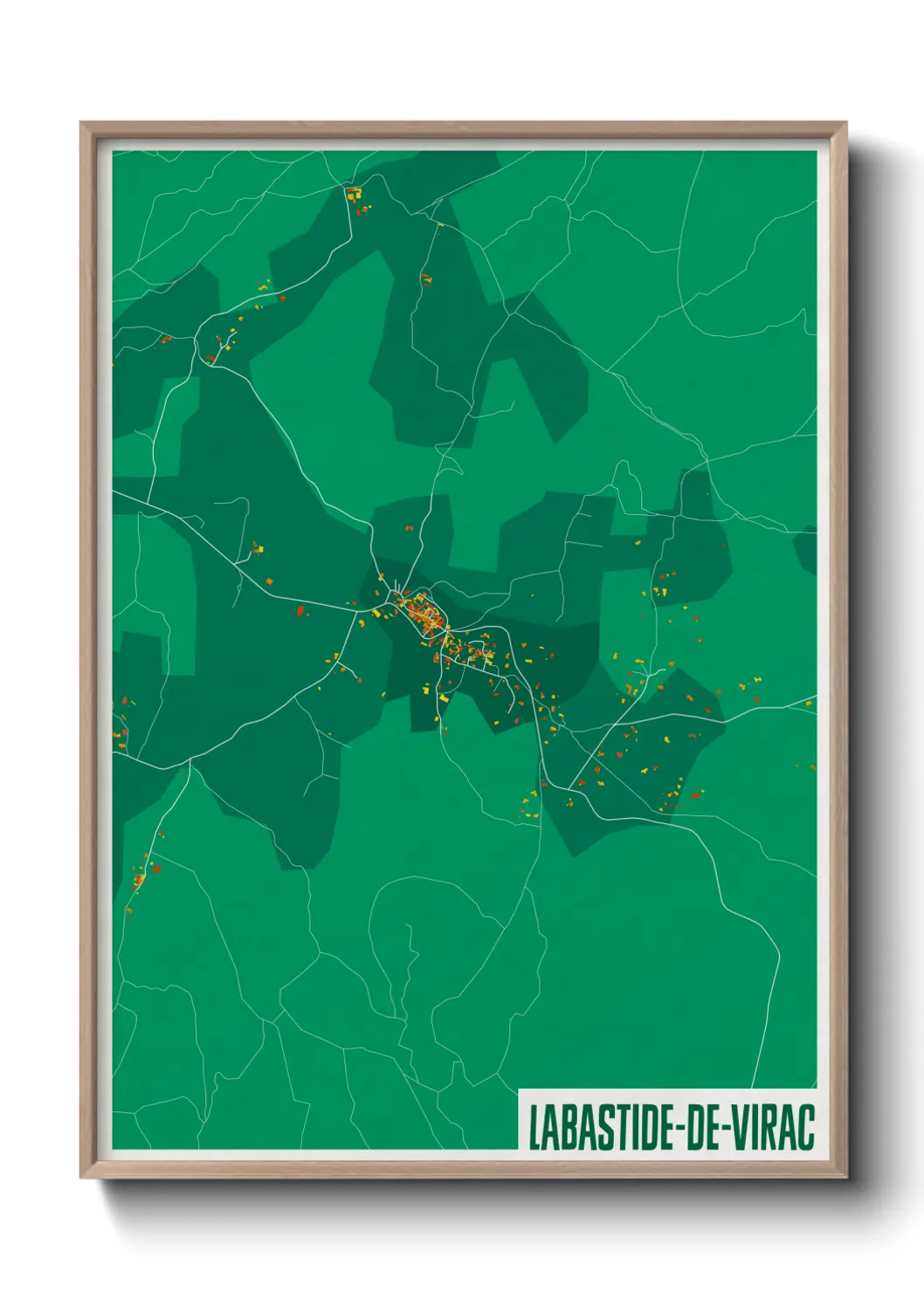 Une affiche de carte sur Labastide-de-Virac