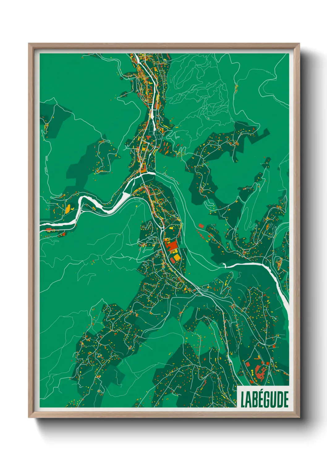 Une affiche de carte sur Labégude