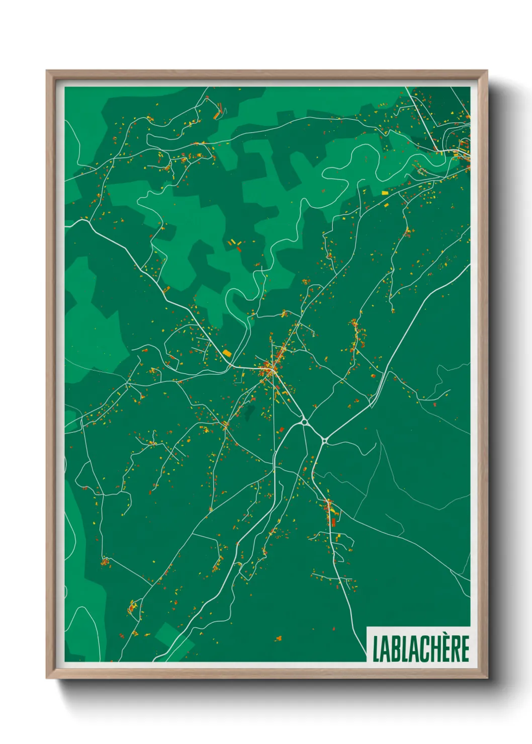 Une affiche de carte sur Lablachère