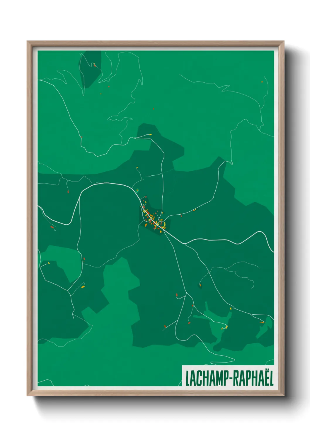 Une affiche de carte sur Lachamp-Raphaël