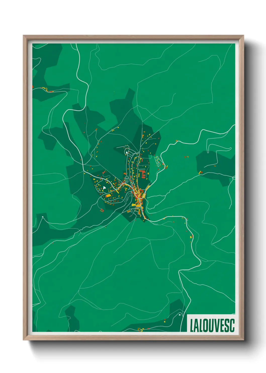 Une affiche de carte sur Lalouvesc