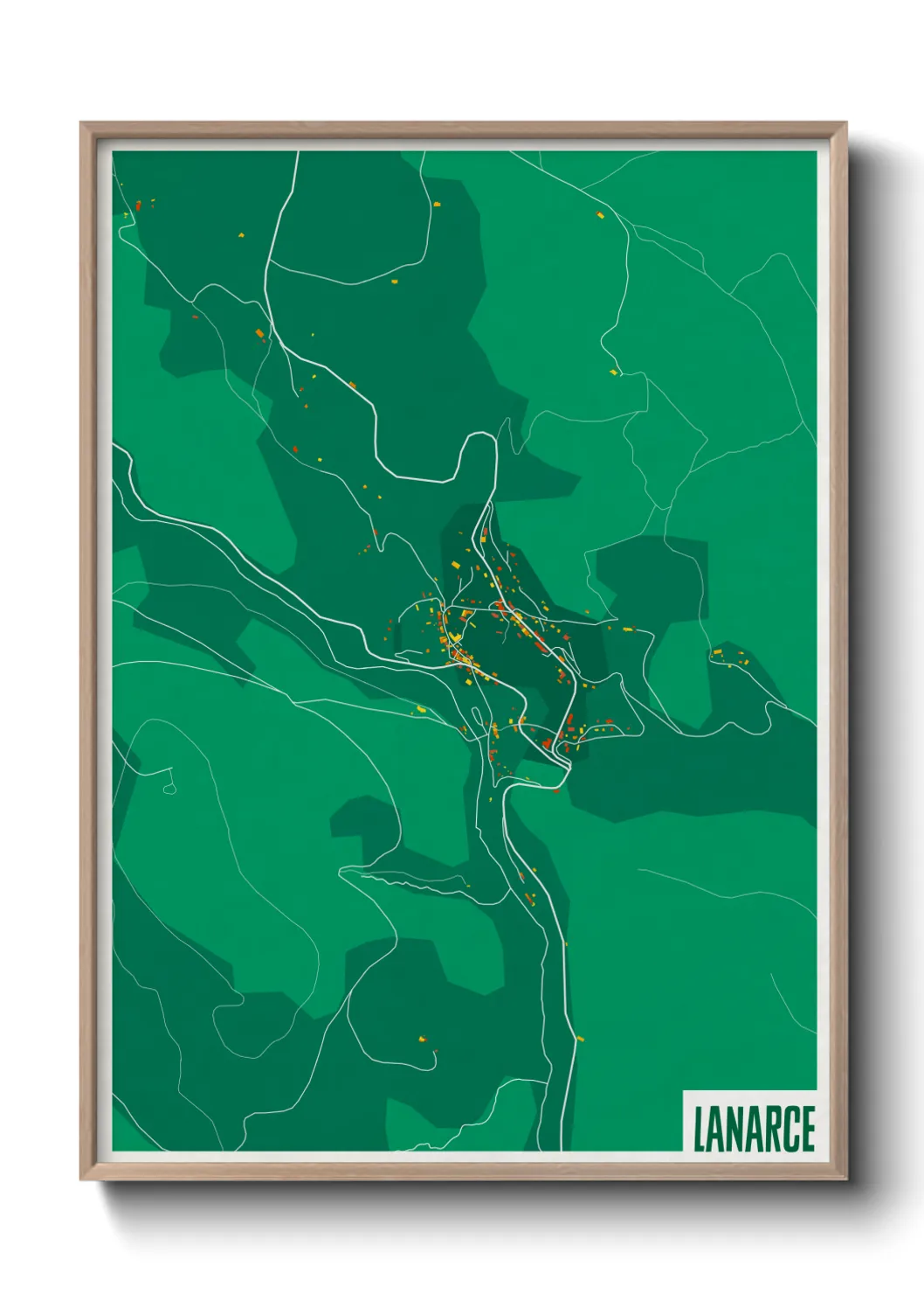 Une affiche de carte sur Lanarce