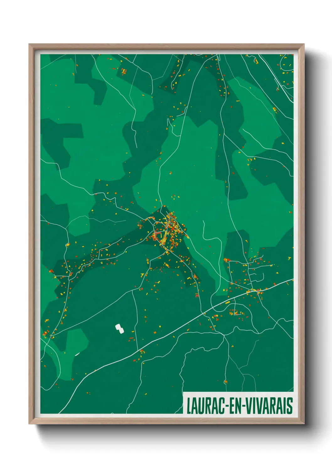 Une affiche de carte sur Laurac-en-Vivarais