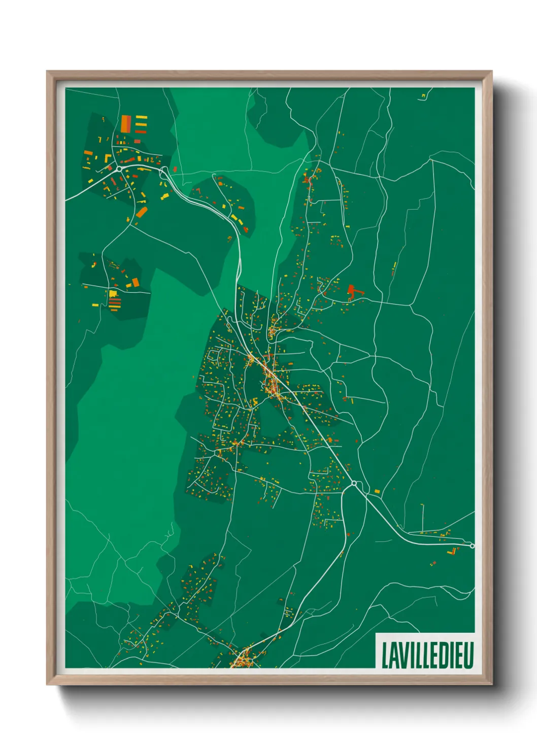 Une affiche de carte sur Lavilledieu