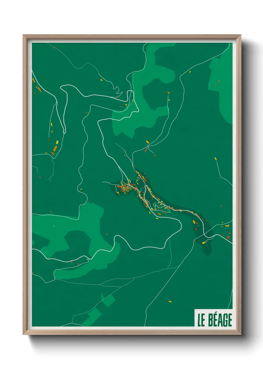 Une affiche de carte sur Le Béage