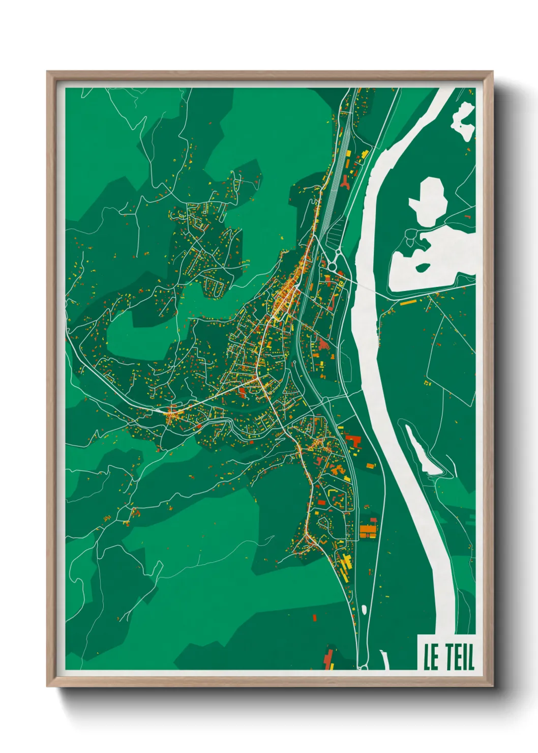 Une affiche de carte sur Le Teil