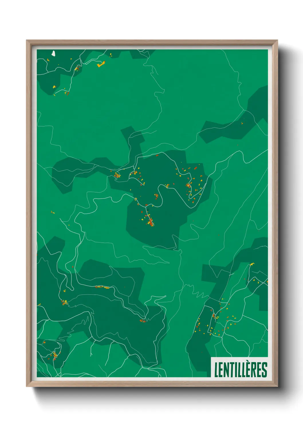 Une affiche de carte sur Lentillères