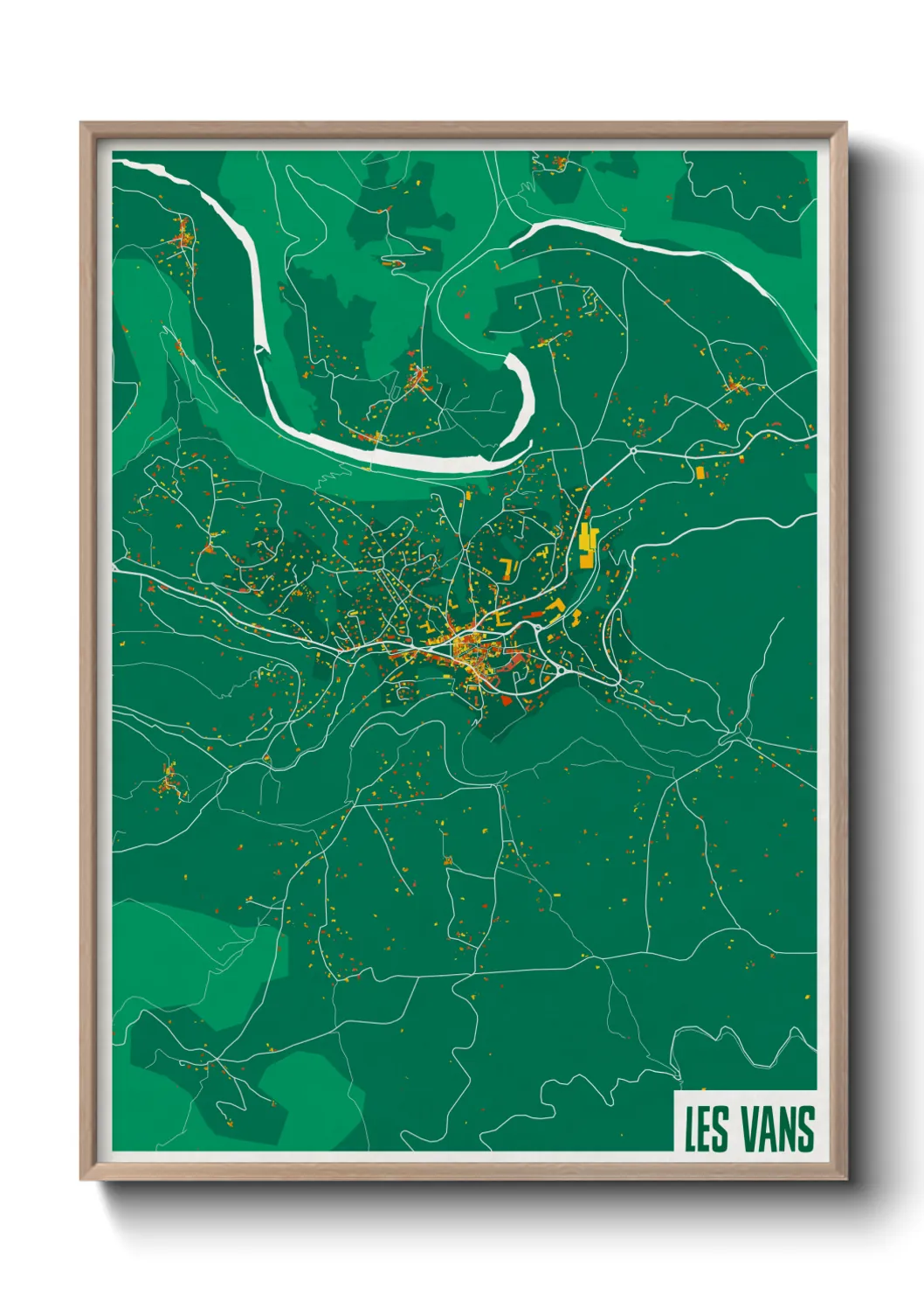 Une affiche de carte sur Les Vans