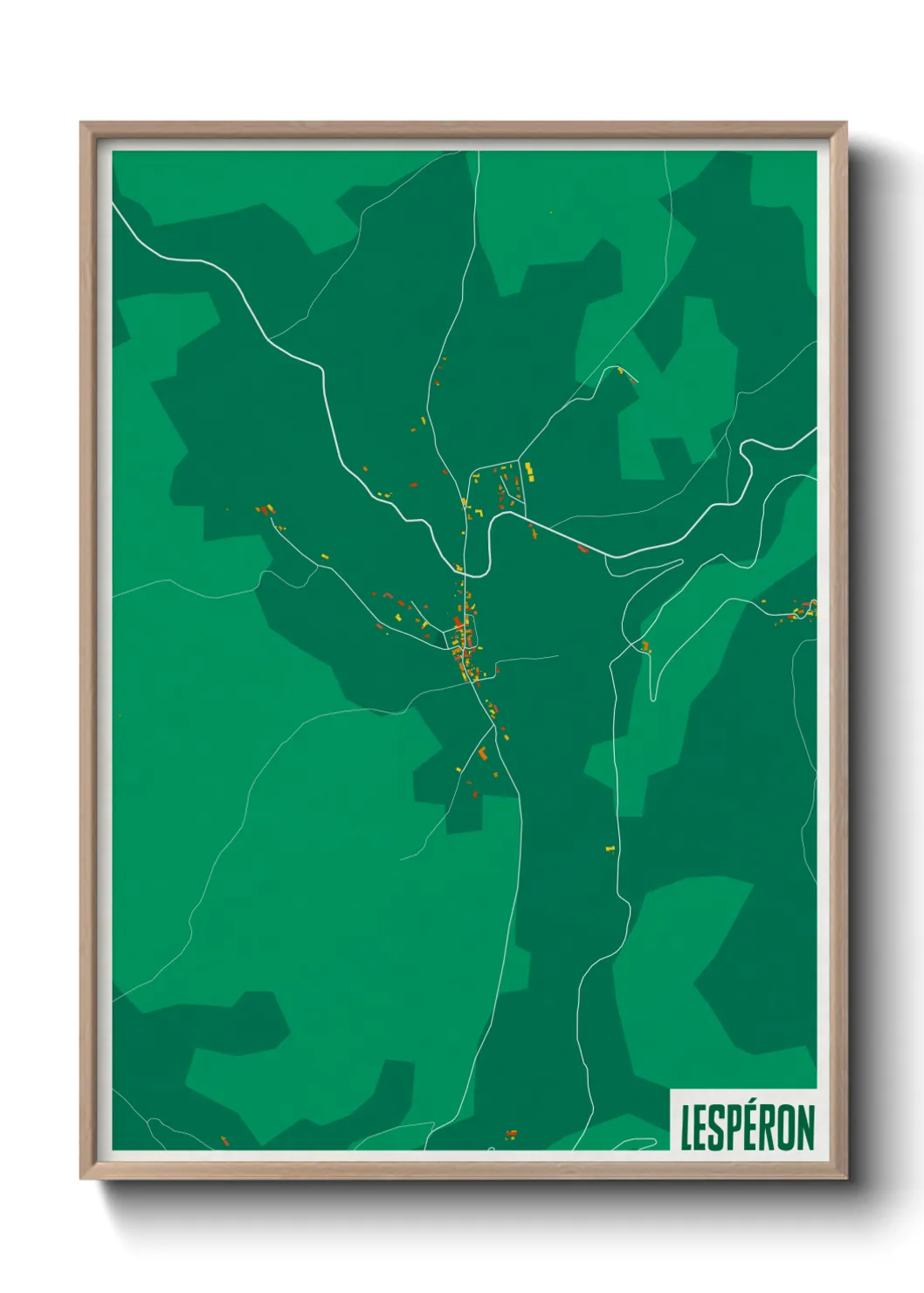 Une affiche de carte sur Lespéron