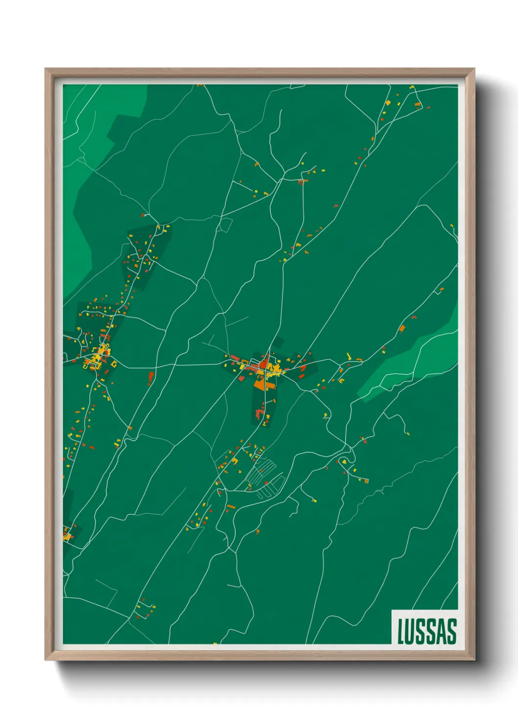 Une affiche de carte sur Lussas
