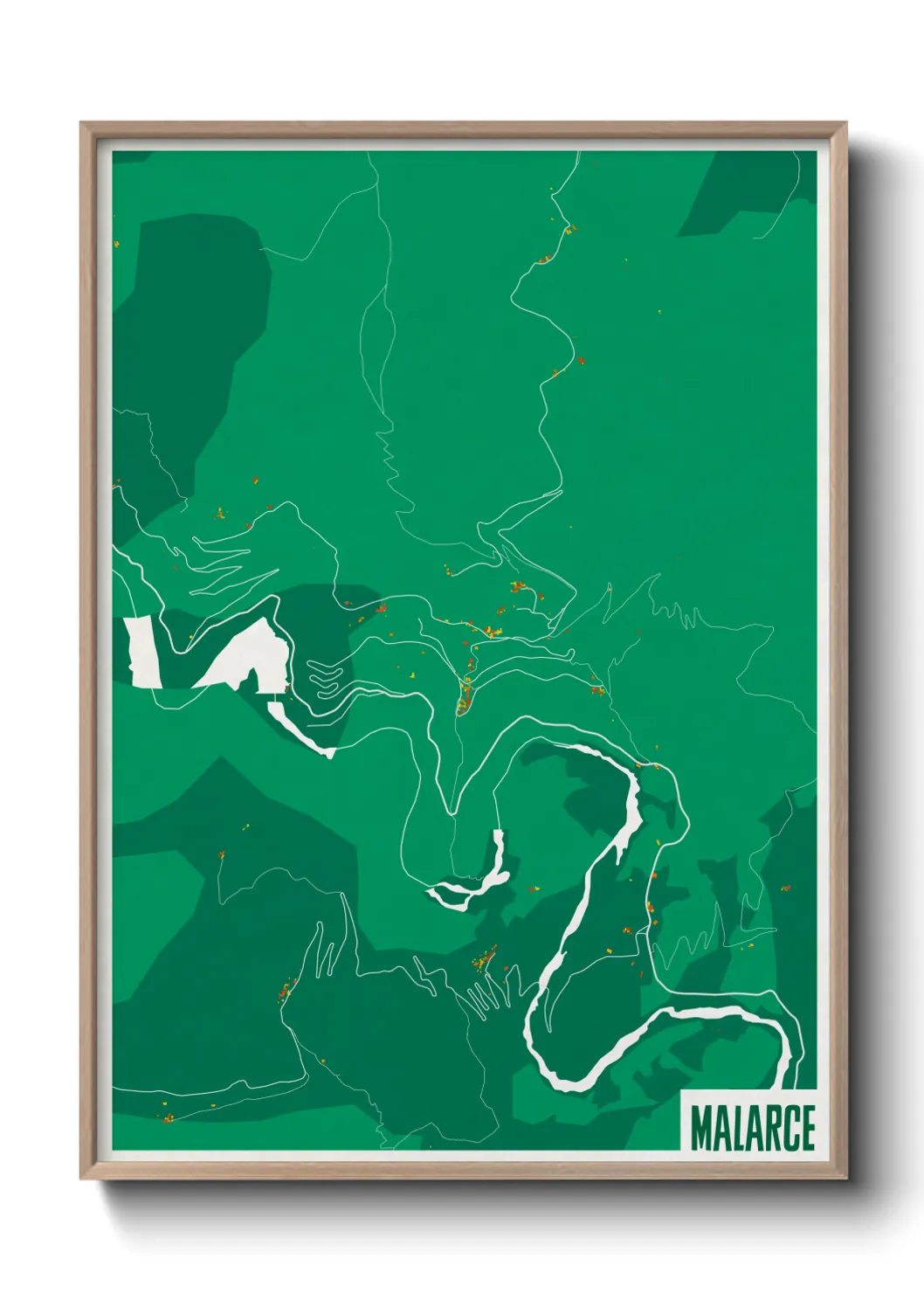 Une affiche de carte sur Malarce