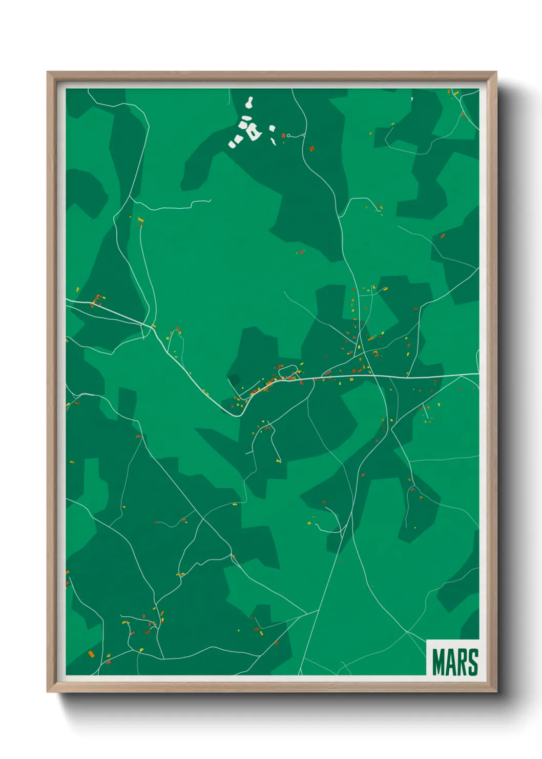 Une affiche de carte sur Mars