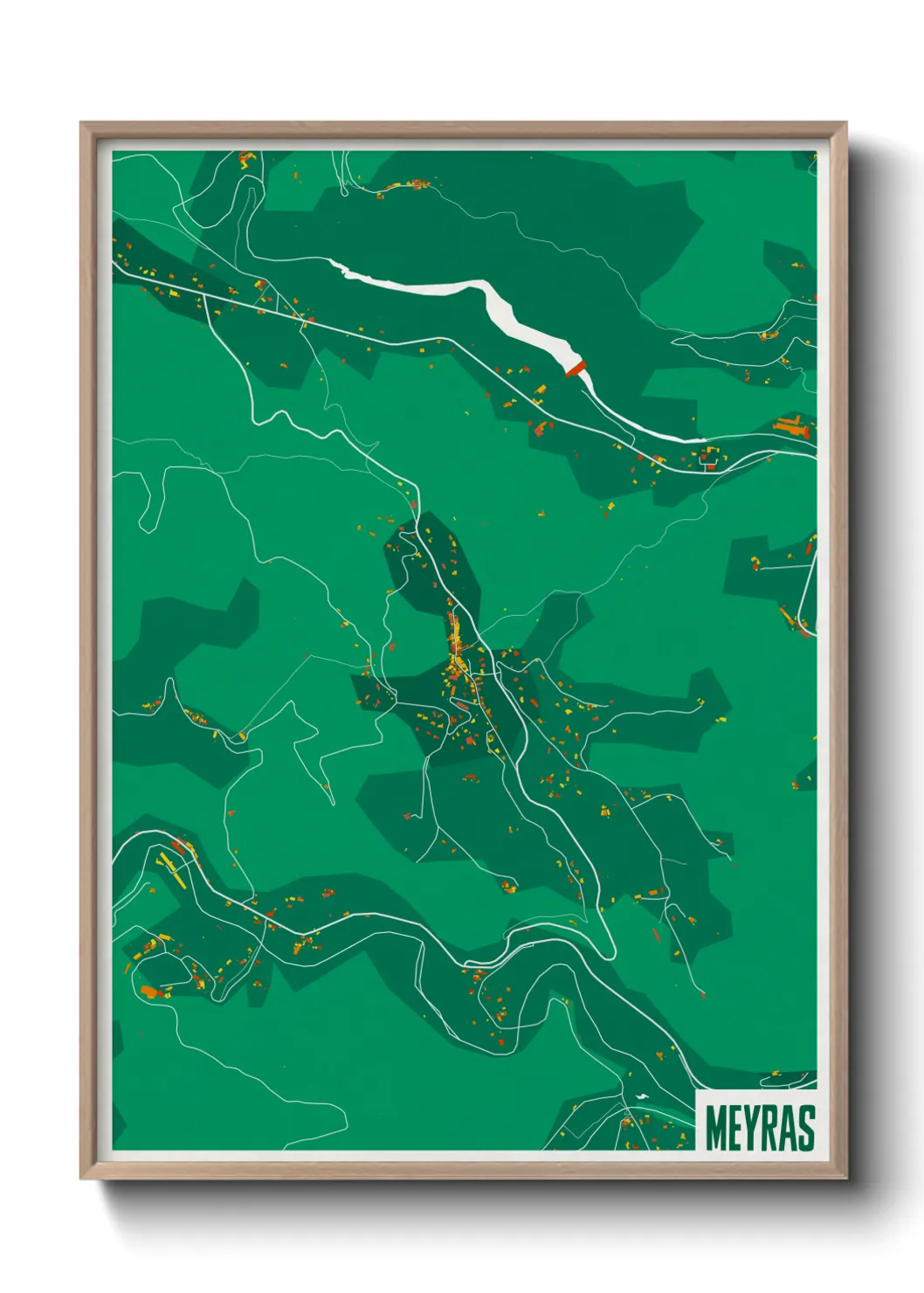 Une affiche de carte sur Meyras