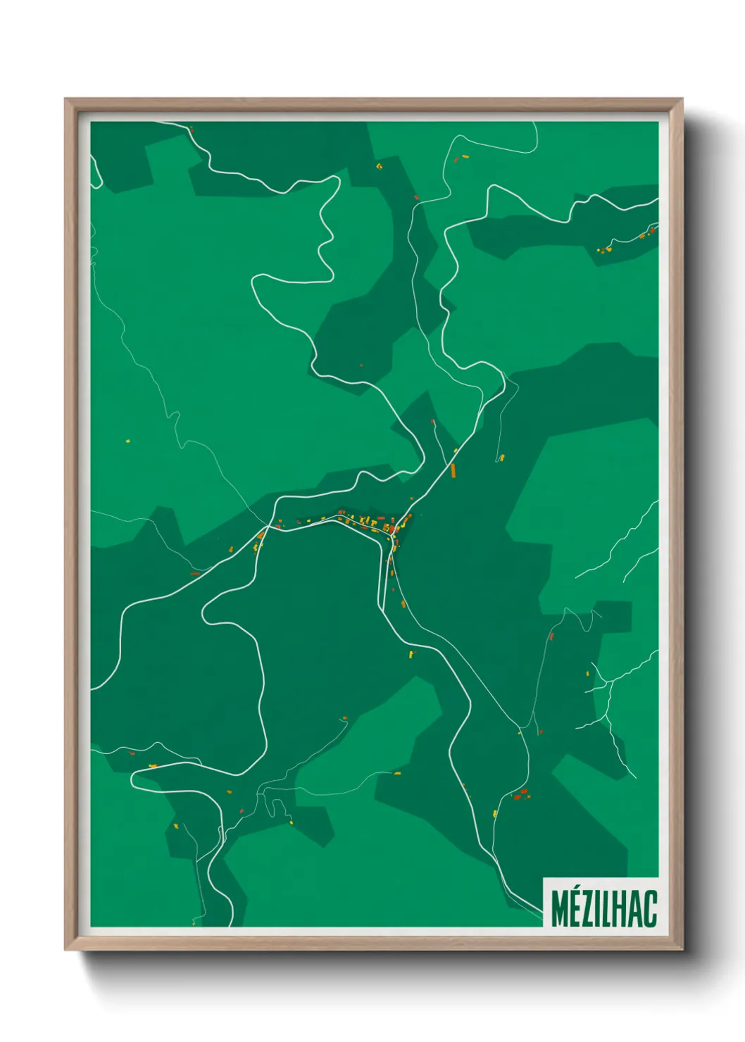 Une affiche de carte sur Mézilhac