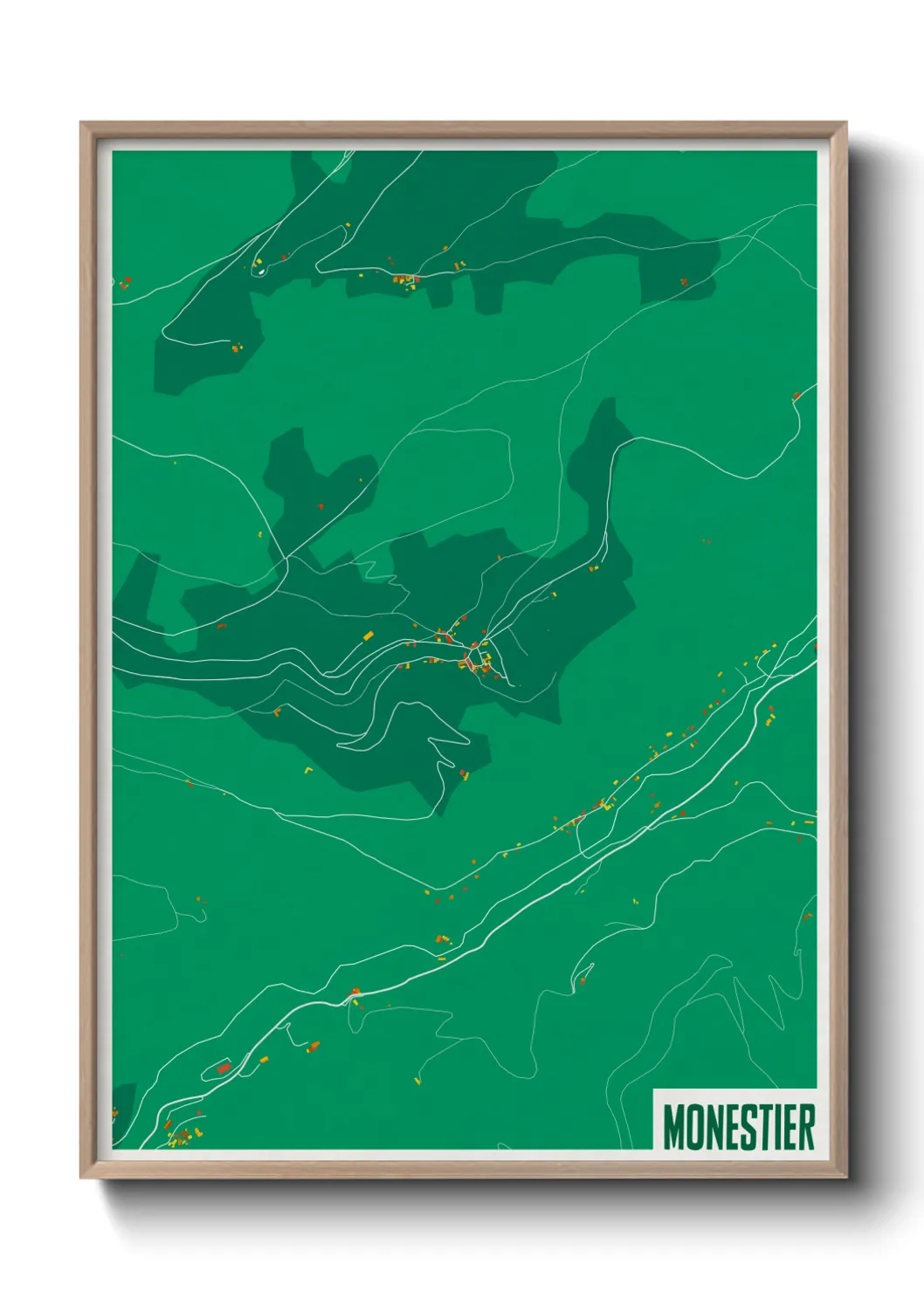 Une affiche de carte sur Monestier