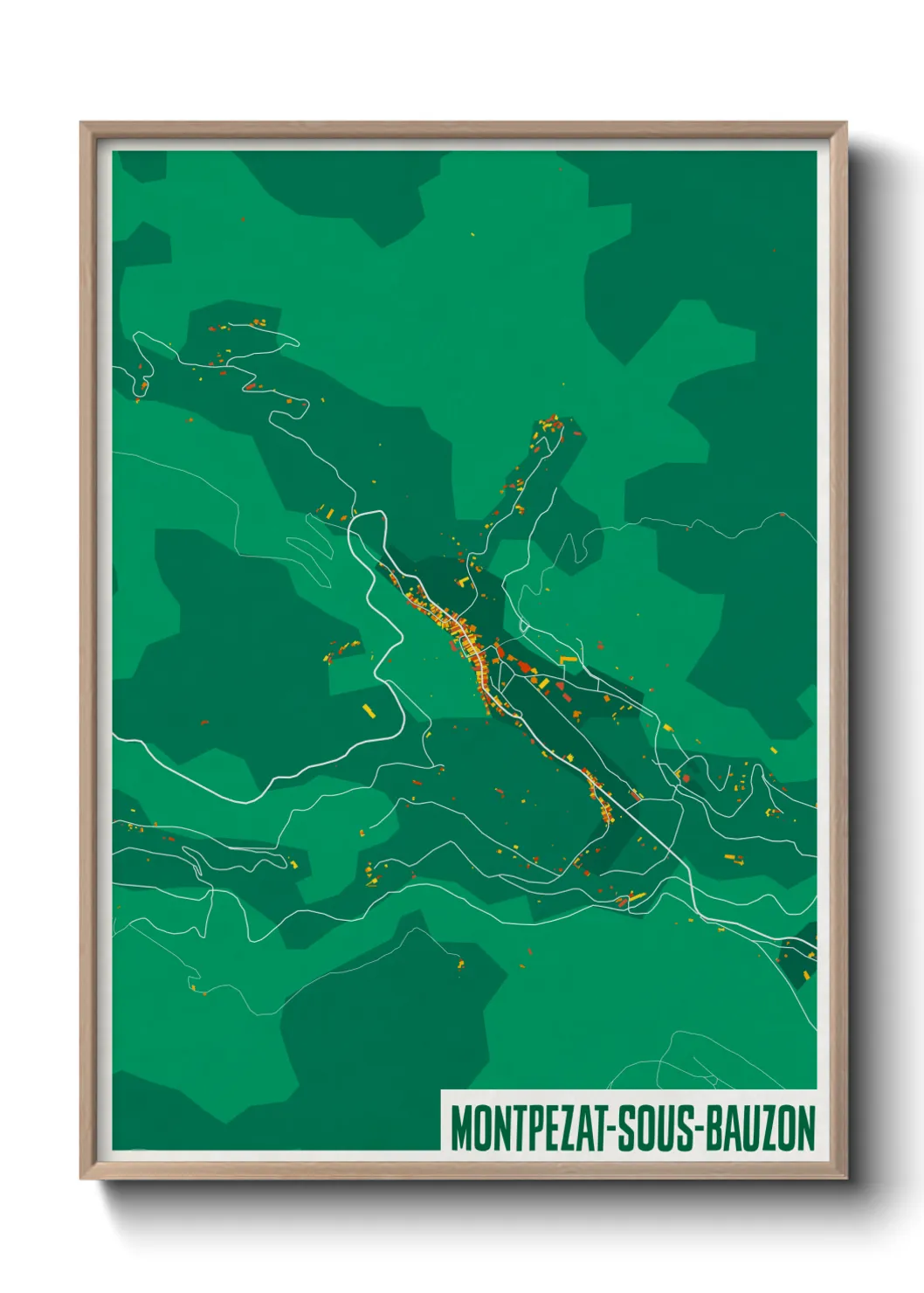 Une affiche de carte sur Montpezat-sous-Bauzon