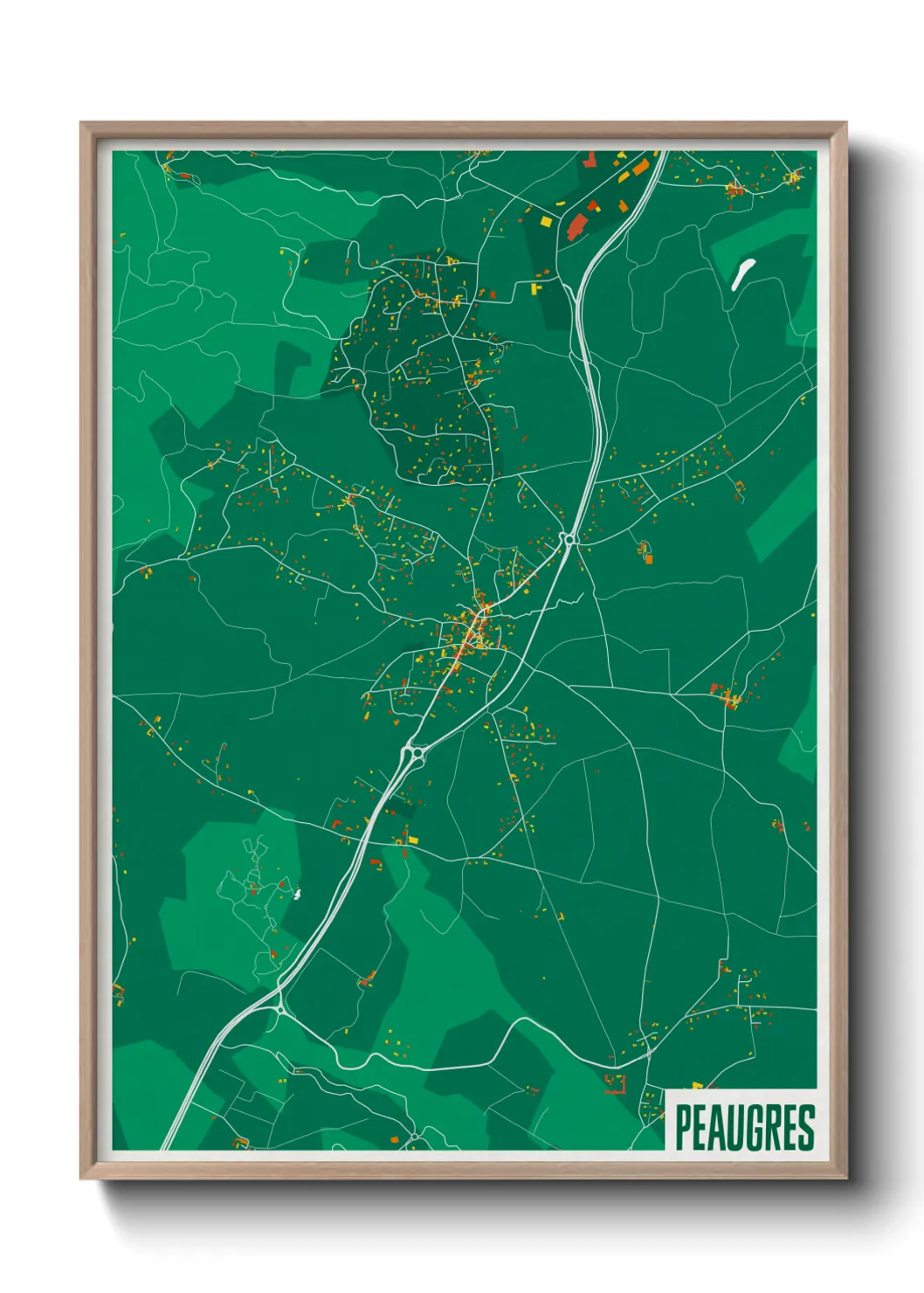 Une affiche de carte sur Peaugres