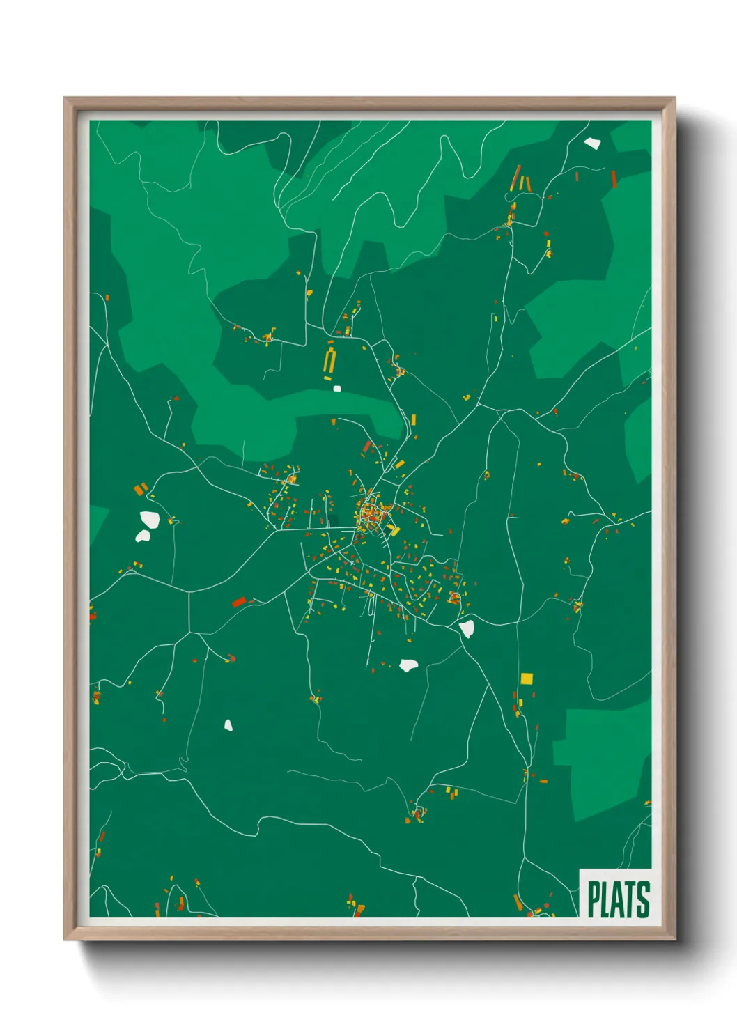 Une affiche de carte sur Plats