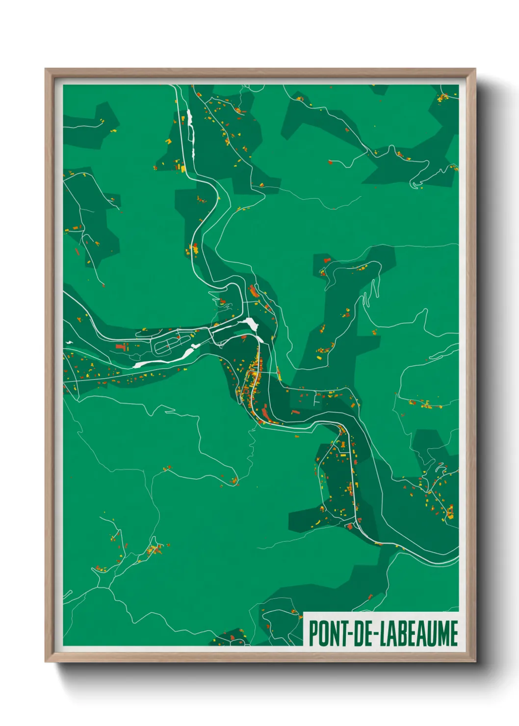 Une affiche de carte sur Pont-de-Labeaume