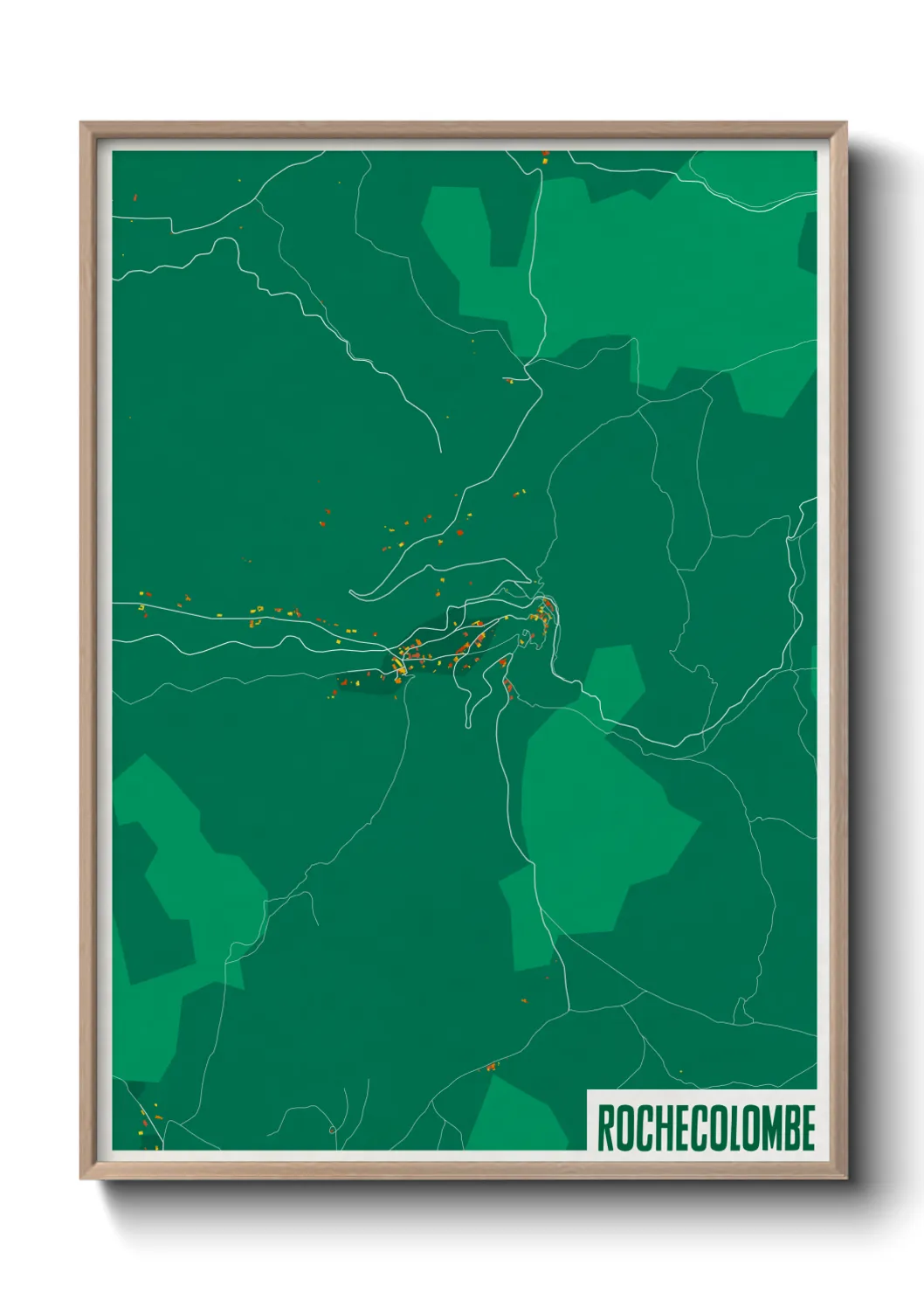 Une affiche de carte sur Rochecolombe