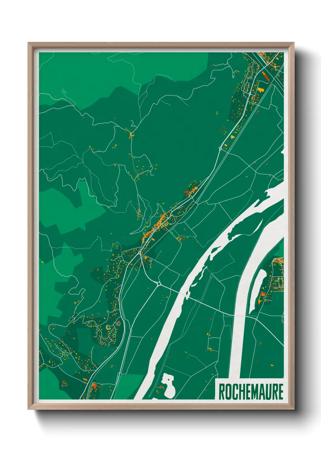 Une affiche de carte sur Rochemaure