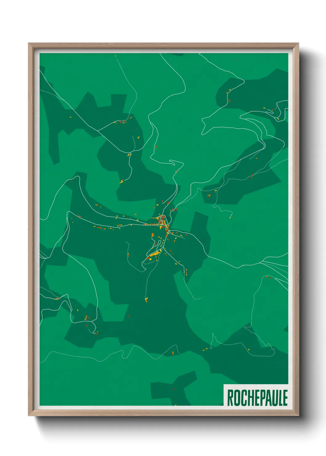 Une affiche de carte sur Rochepaule