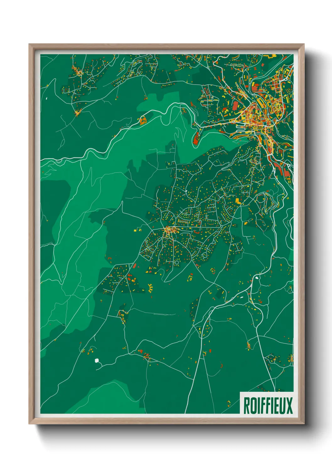 Une affiche de carte sur Roiffieux