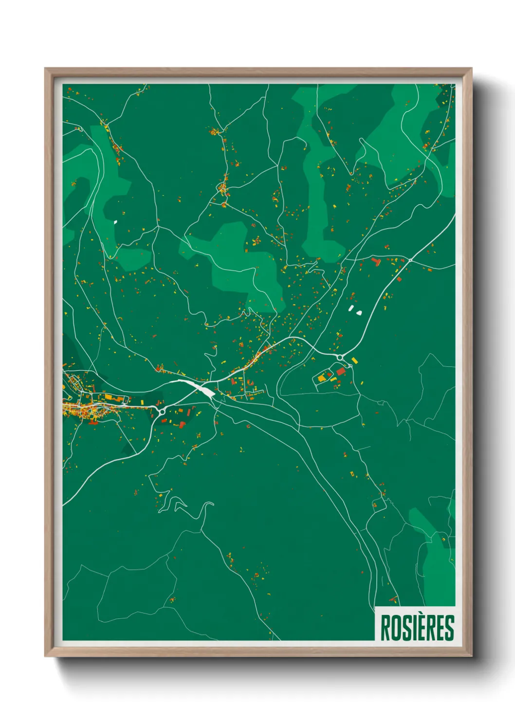Une affiche de carte sur Rosières