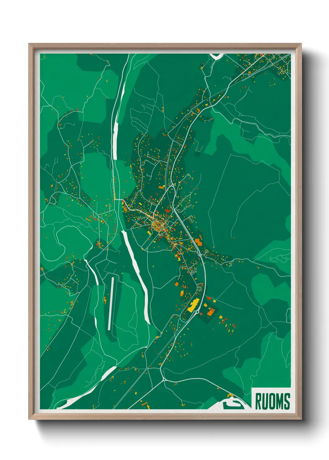 Une affiche de carte sur Ruoms