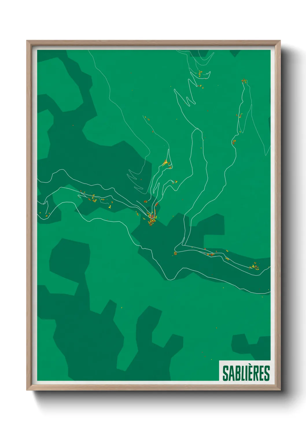 Une affiche de carte sur Sablières