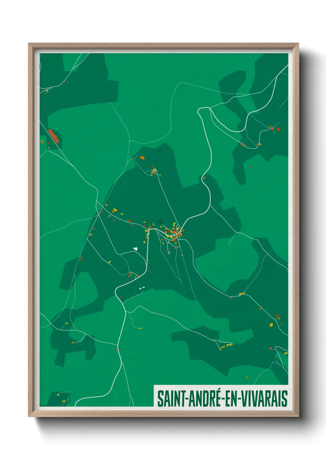 Une affiche de carte sur Saint-André-en-Vivarais