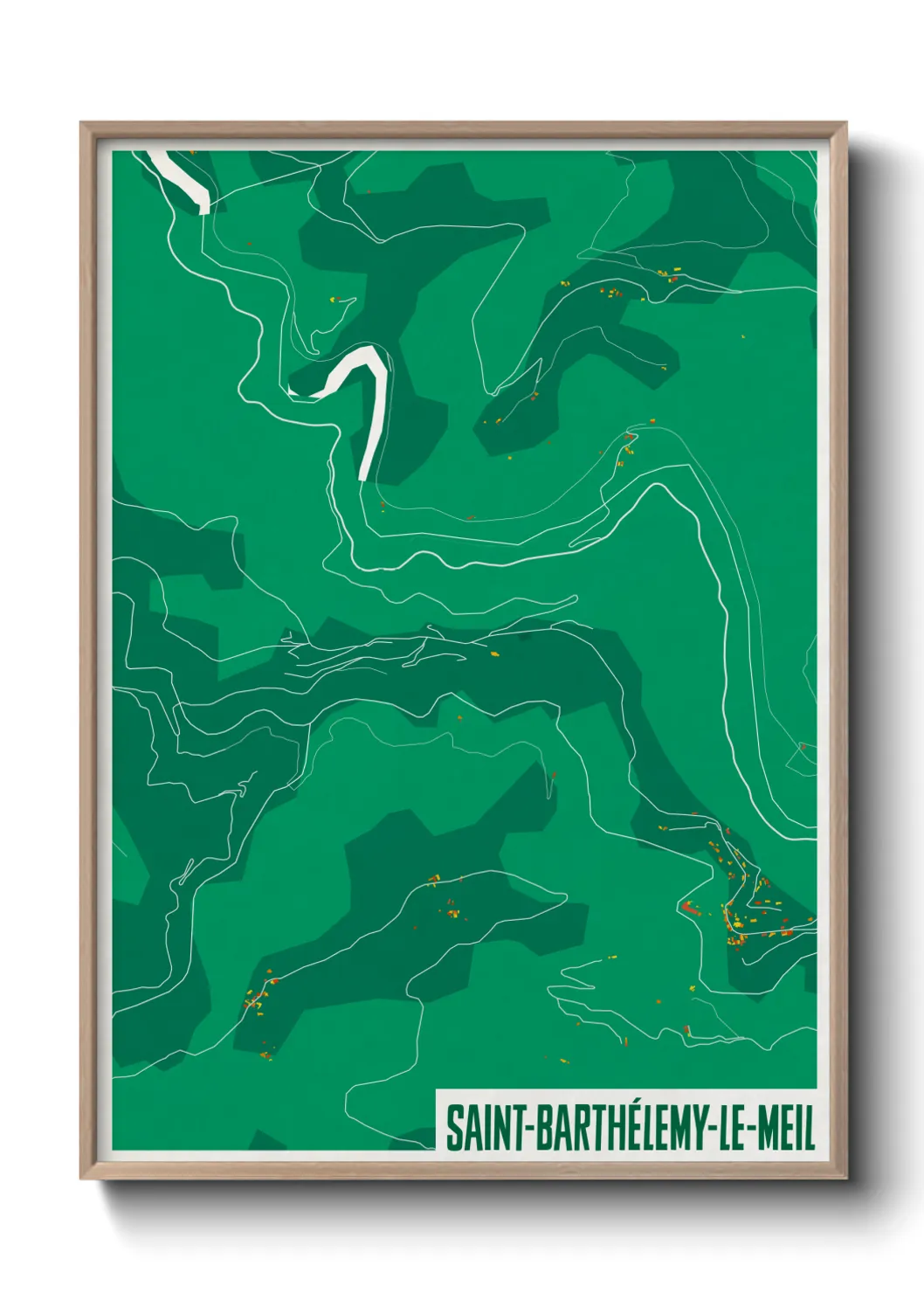 Une affiche de carte sur Saint-Barthélemy-le-Meil