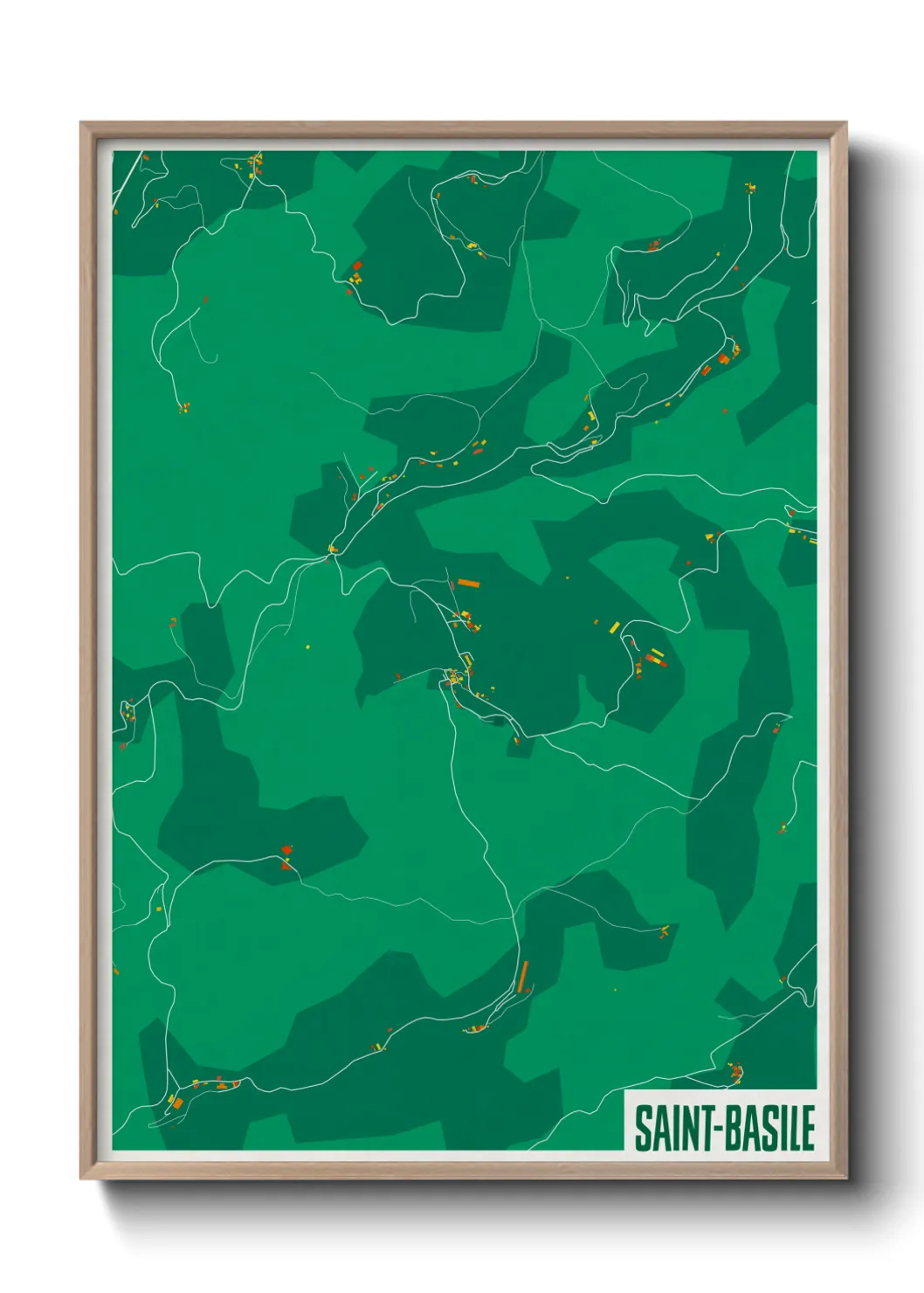 Une affiche de carte sur Saint-Basile