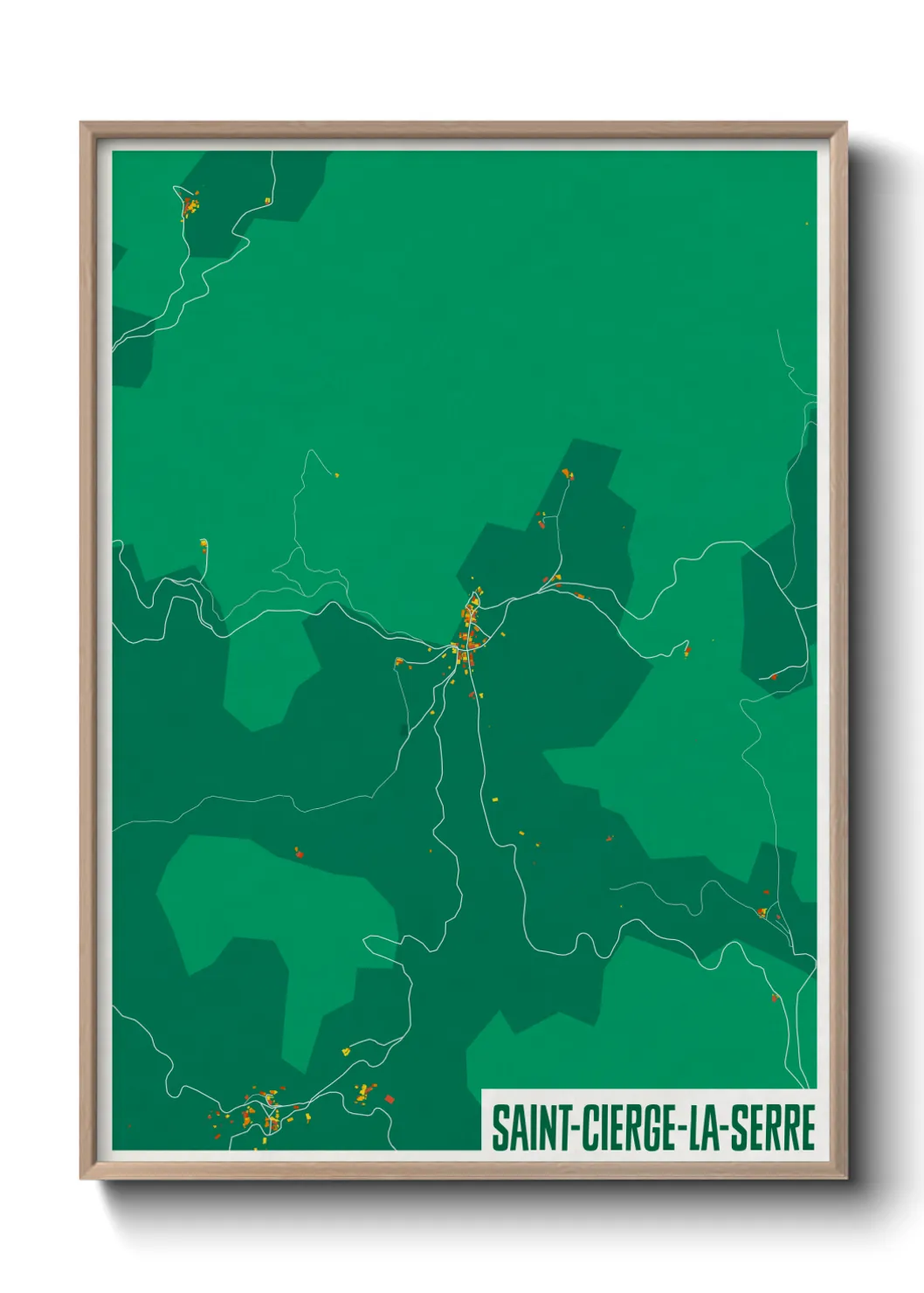 Une affiche de carte sur Saint-Cierge-la-Serre