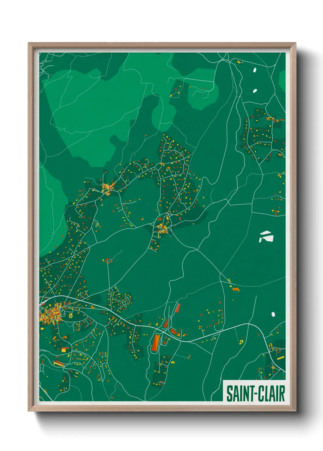 Une affiche de carte sur Saint-Clair