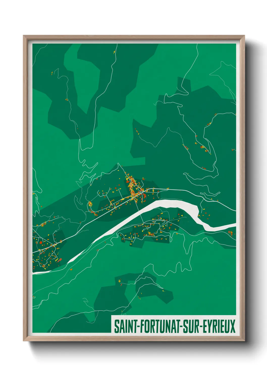 Une affiche de carte sur Saint-Fortunat-sur-Eyrieux