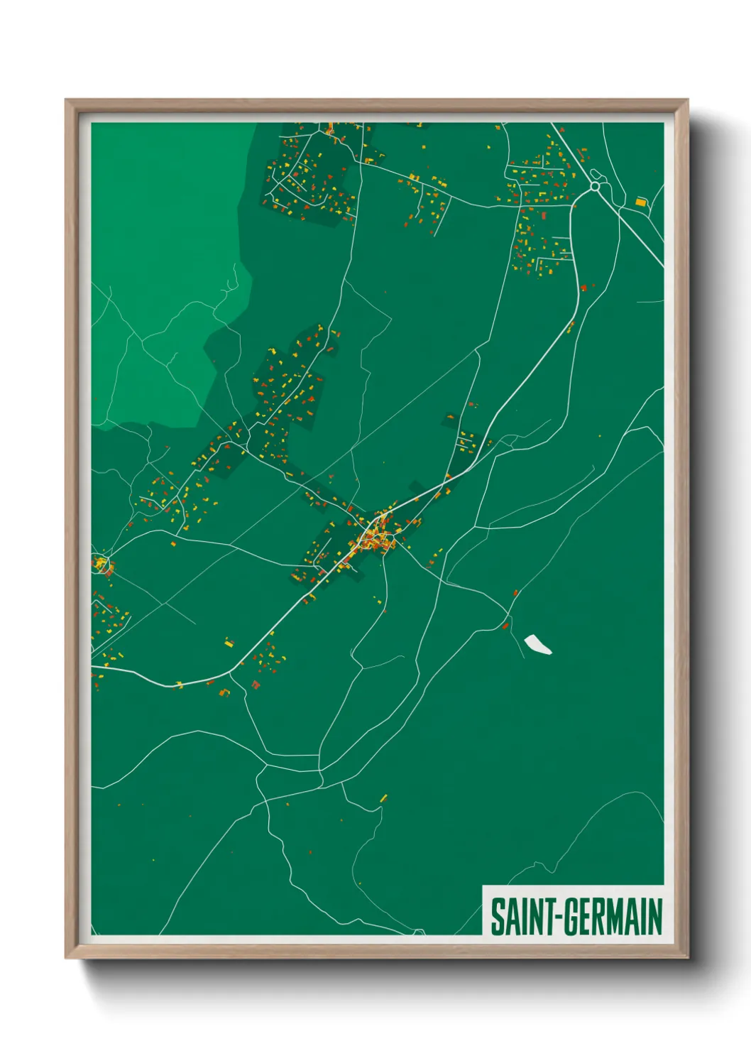 Une affiche de carte sur Saint-Germain