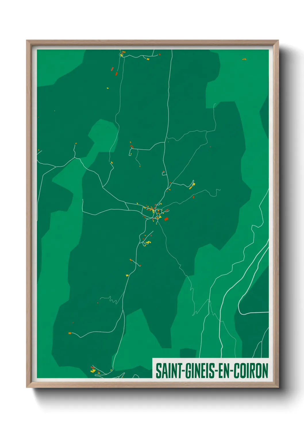Une affiche de carte sur Saint-Gineis-en-Coiron