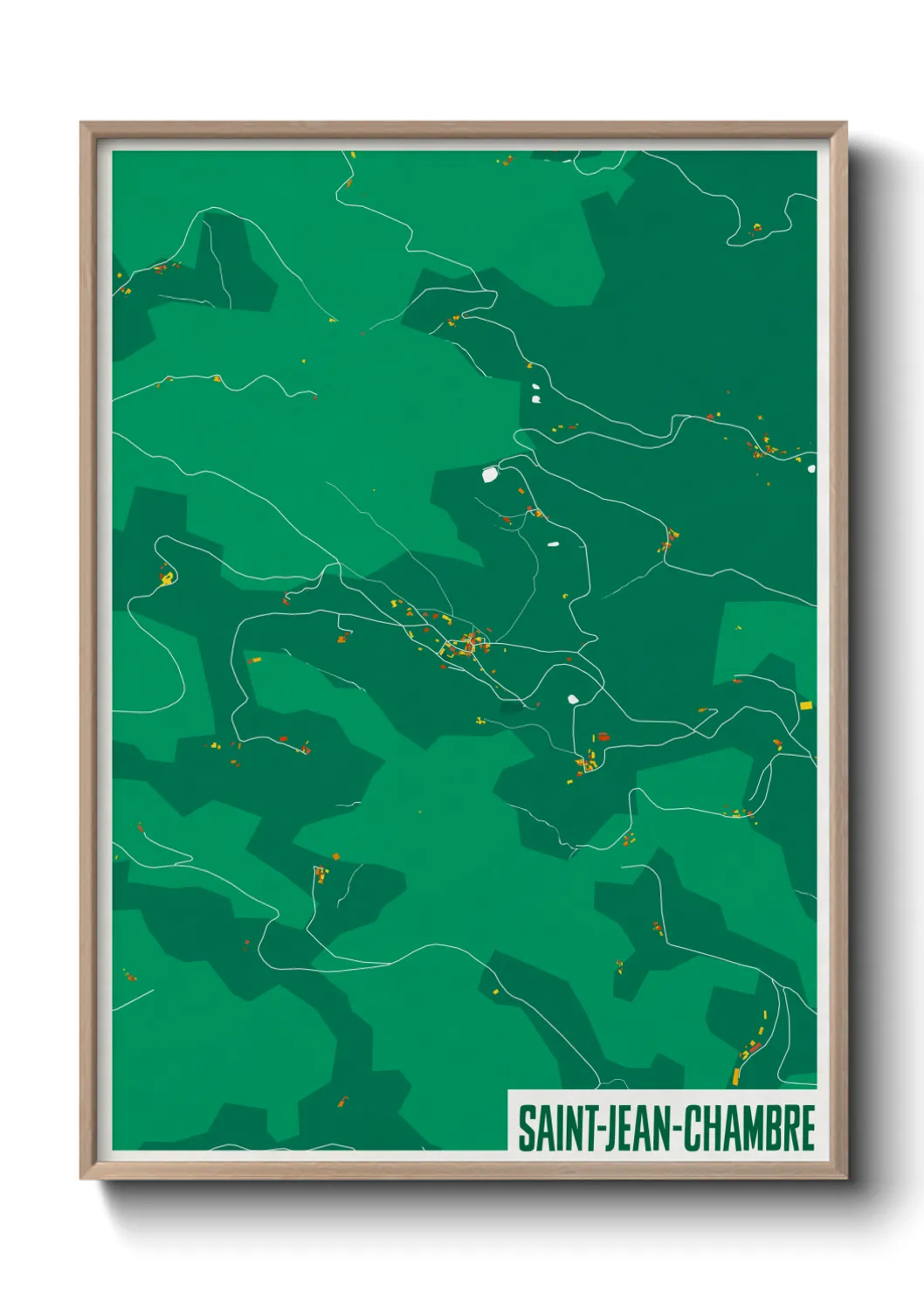 Une affiche de carte sur Saint-Jean-Chambre